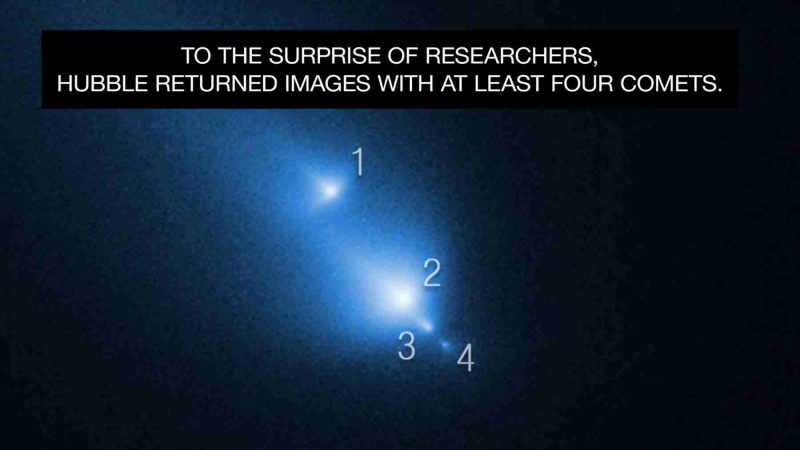 Hubble Catches Comet K1 Shattering Into 4 Pieces